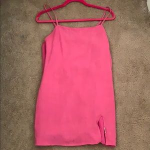 Pink slip dress